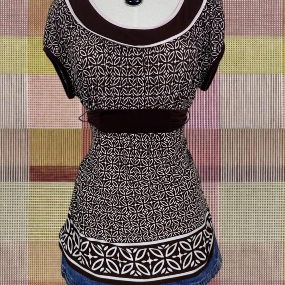 Vintage 2000’s Brown Babydoll Tie-back Top